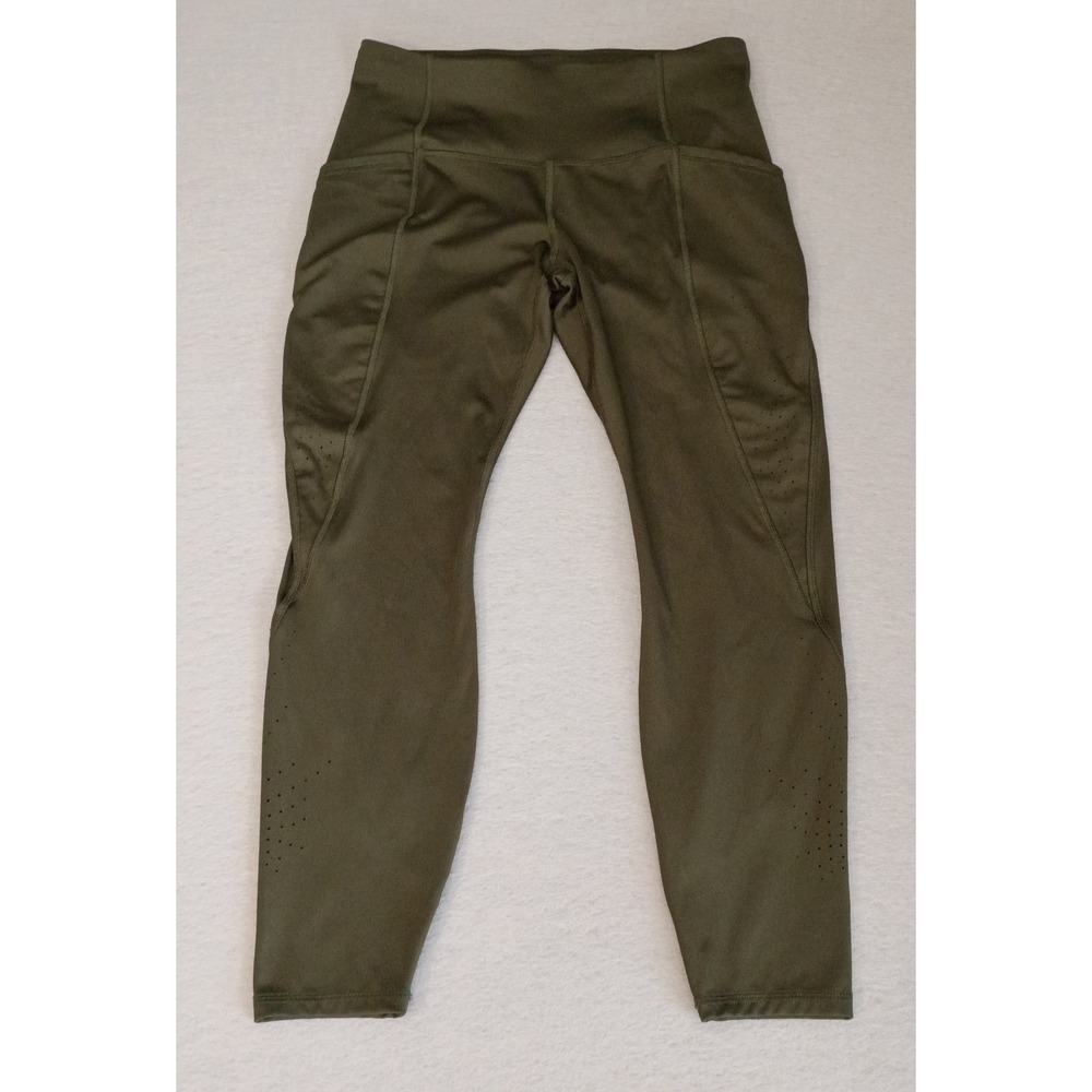 All in Motion Olive Green Activewear Leggings Sz Medium Vent‎ Holes